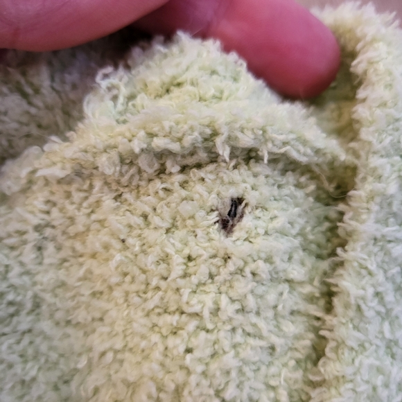 2 Piece Lime Green Fuzzy Shorts & Cardigan Set Size Small - Picture 9 of 9